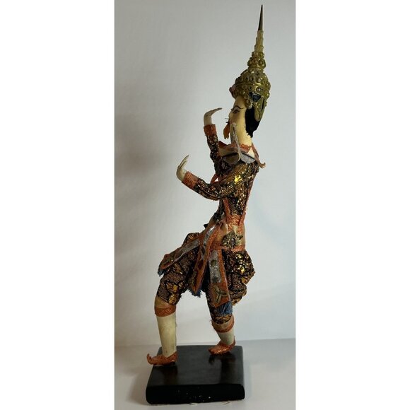 VTG Handmade Dancer Figurine Doll Statue 1960s Bangkok Thailand Oriental MCM Fun - Picture 5 of 16